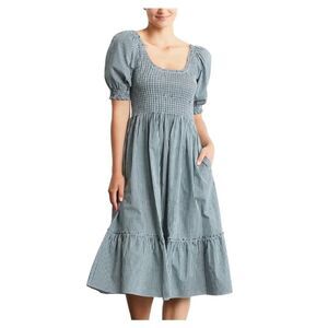 Hill House Louisa Nap Dress Emerald Gingham Plaid Size M $218.00